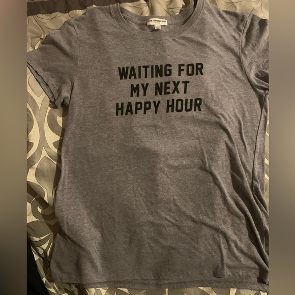 Sub_Urban Riot Tops - Funny Graphic Tee for wine drinkers or beer drinkers! XL gray cap sleeve shirt